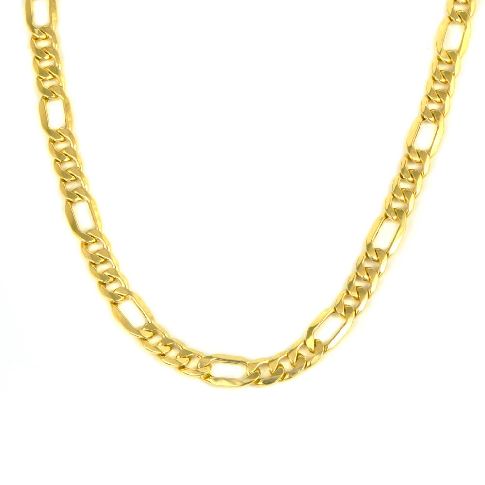 Cadena de oro 18 kts  semi maciza 3 +1 8 milímetros