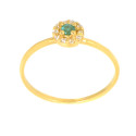 Anillo oro de 18 Klts diamantes y esmeralda