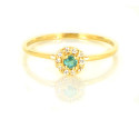 Anillo oro de 18 Klts diamantes y esmeralda