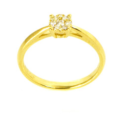 Anillo rosetón oro 18 kilates y diamantes