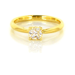 Anillo rosetón oro 18 kilates y diamantes