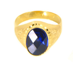 Anillo oro  18 kilates piedra azul