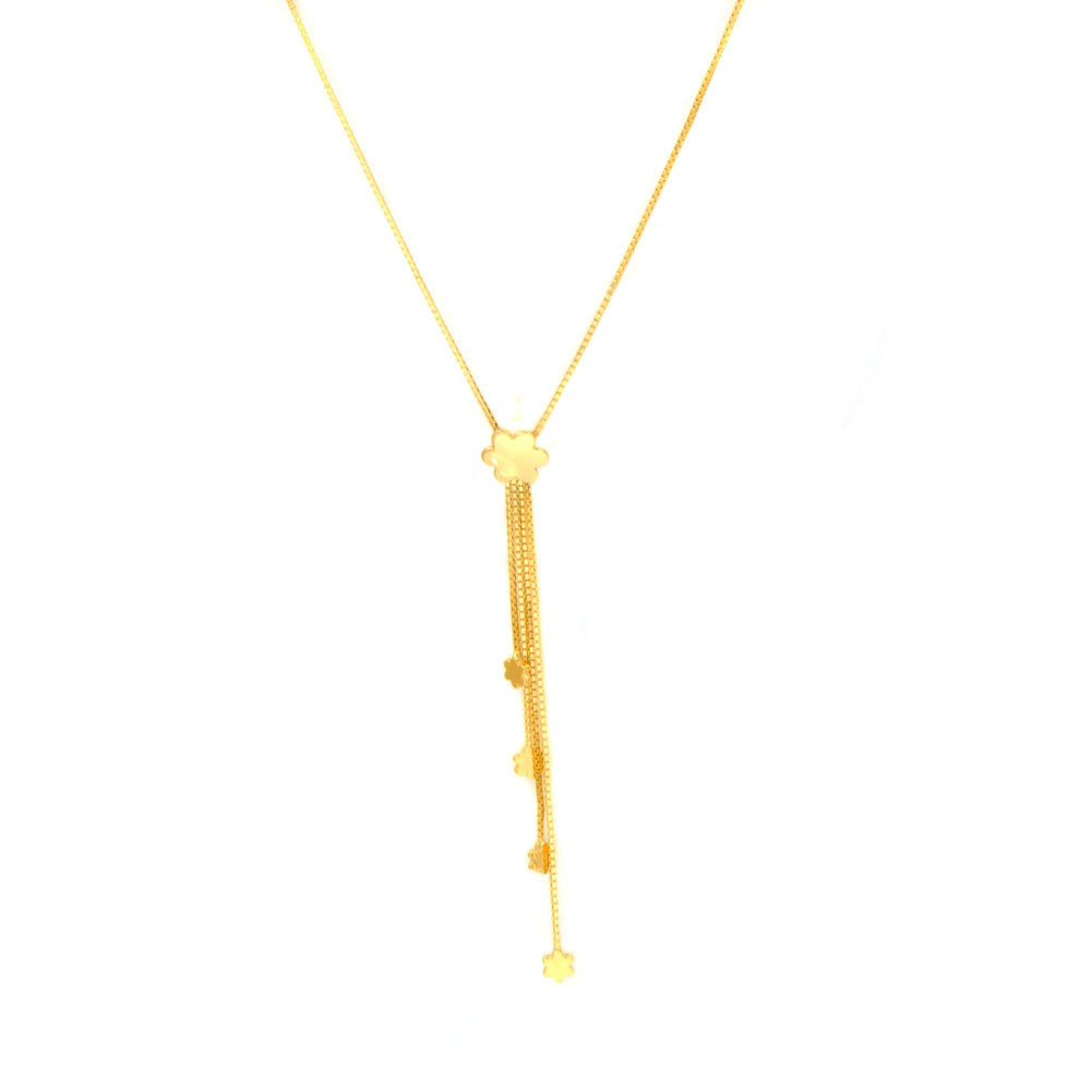 Gargantilla oro amarillo 18kts flores