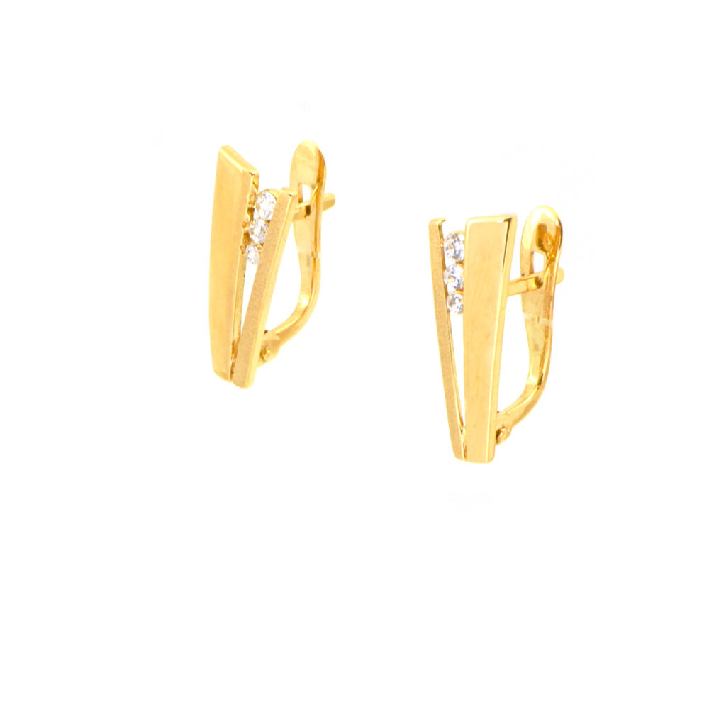 Pendientes oro 18 kts circonitas