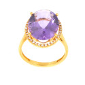 Anell or groc 18 Kilates Amatista