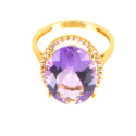 Sortija oro amarillo 18 Kts Amatista