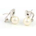 Pendientes oro 18 kts con perla y diamante