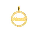 Colgante oro amarillo de18 kts mama círculo