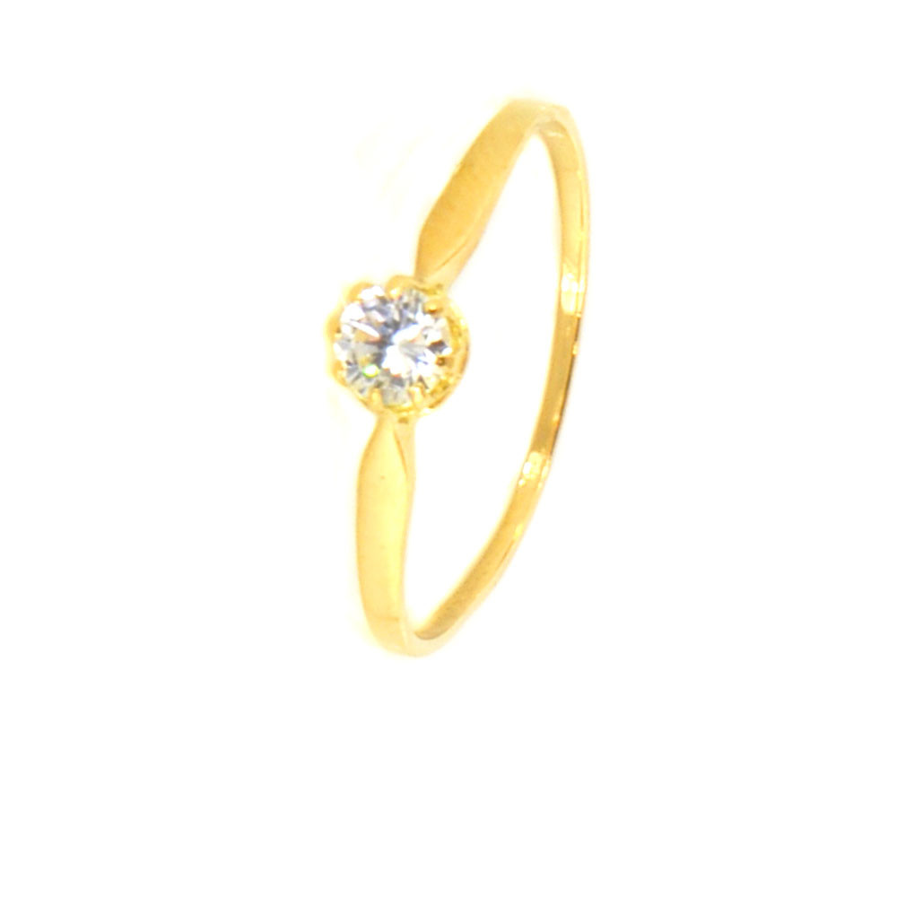 Anillo oro amarillo  18 kilates circonita