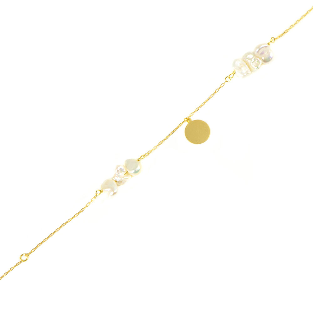 Pulsera perla barroca oro 18 kts