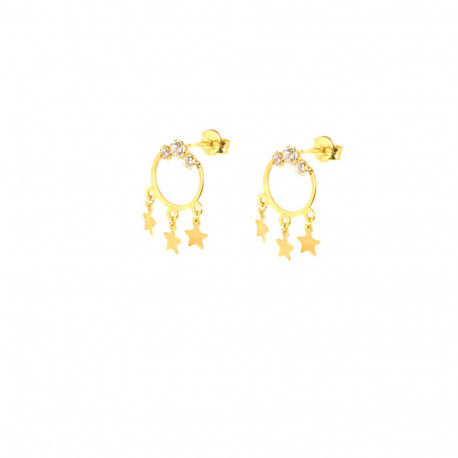 Pendientes oro amarillo 18 kts estrellas