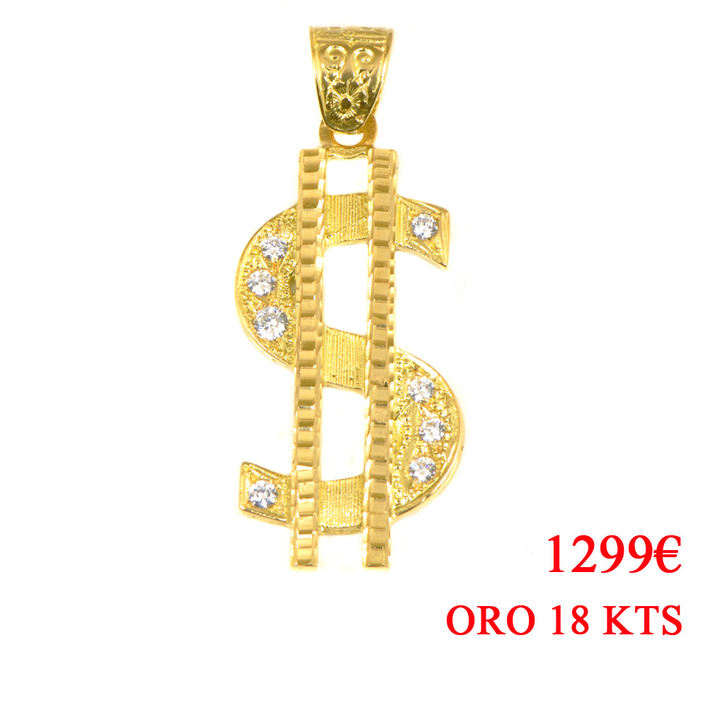 Colgante de oro 18 kts Dólar