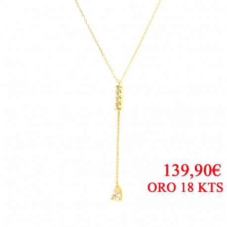 Collaret d'or groc 18 KTS  amb circonitas