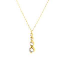 Collaret  d'or groc 18 KTS amb zirconitas