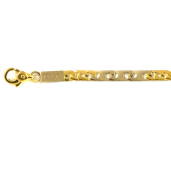 Pulsera oro bicolor 18 kts con placa
