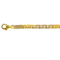 Pulsera oro bicolor 18 kts con placa