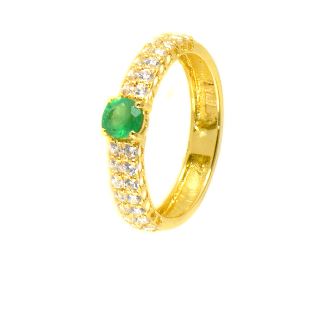 Anillo oro amarillo 18 kilates esmeralda