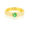 Anillo oro amarillo 18 kilates esmeralda