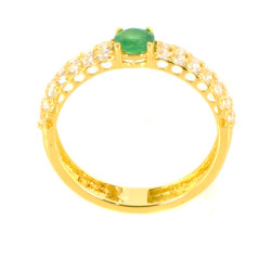 Anillo oro amarillo 18 kilates esmeralda