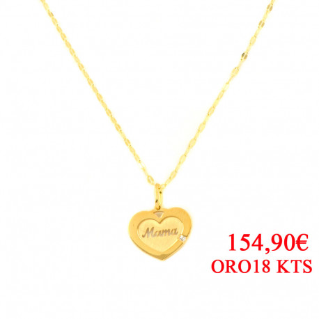 Gargantilla oro amarillo 18kts madre corazón
