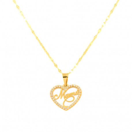 Gargantilla oro amarillo 18kts madre corazón