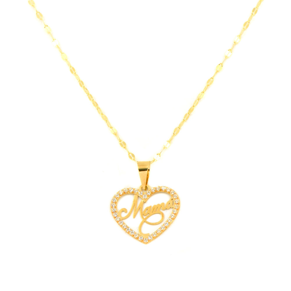 Gargantilla oro amarillo 18kts madre corazón
