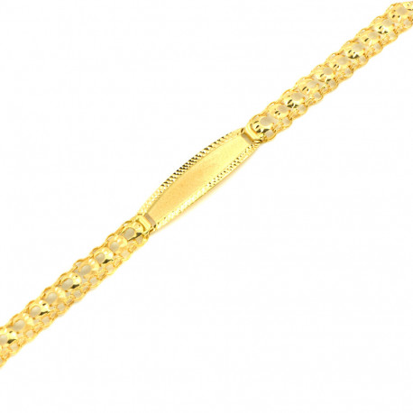 Polsera or 18 kts amb placa