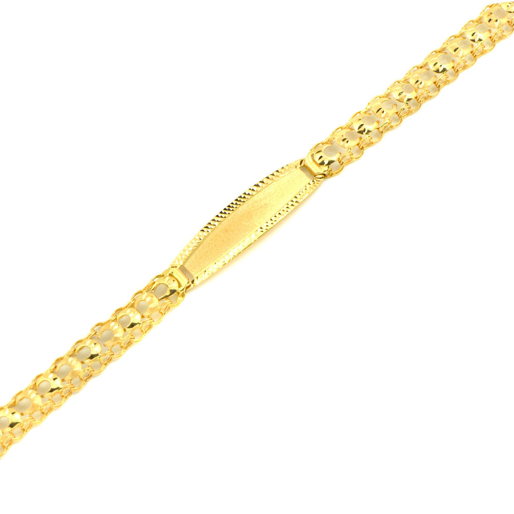 Pulsera oro 18 kts con placa
