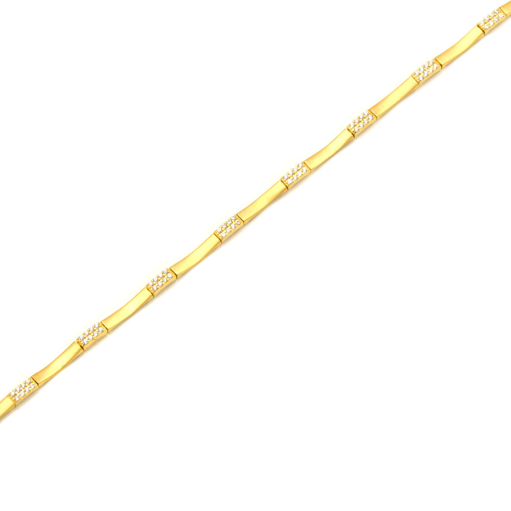 Pulsera oro 18 kts circonitas mujer