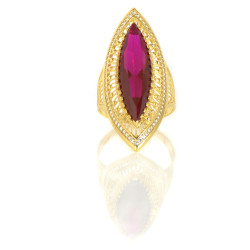 Anillo oro 18 kilates piedra roja