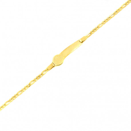 Pulsera para bebé oro 18 kts con motivo reloj