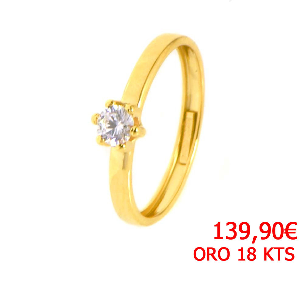 Anillo oro 18 kilates circonita