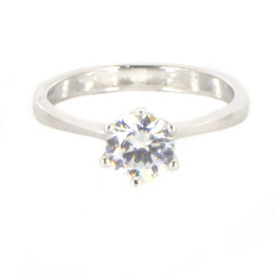 Anillo oro blanco 18 kilates circonita