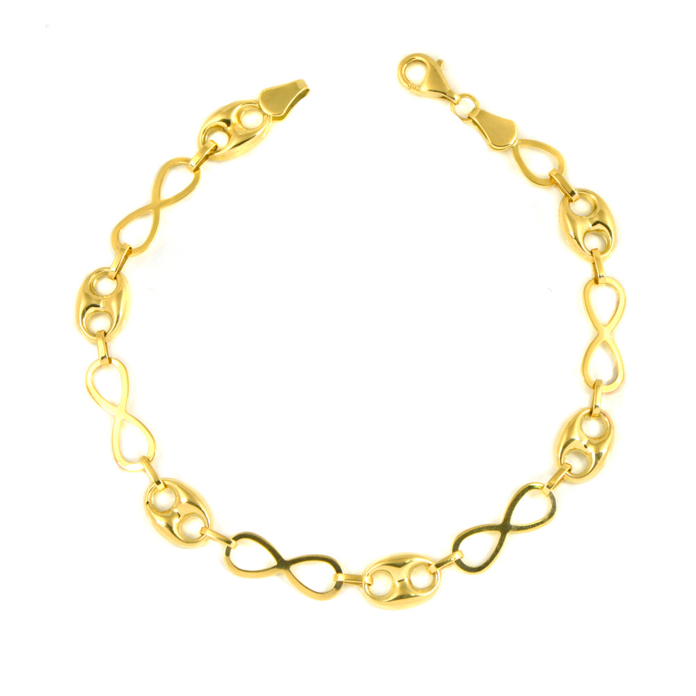 Pulsera oro 18 kts infinitos y calabrotes
