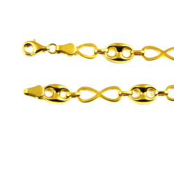 Pulsera oro 18 kts infinitos y calabrotes