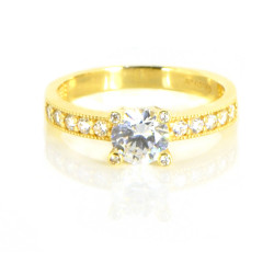 Anillo oro 18 kilates circonitas