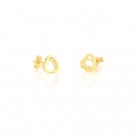 Pendientes oro amarillo 18 kts corazón