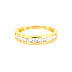 Anillo oro amarillo 18 kilates circonitas