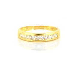 Anillo oro amarillo 18 kilates circonitas