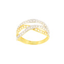 Anillo oro circonitas 18 kilates bicolor