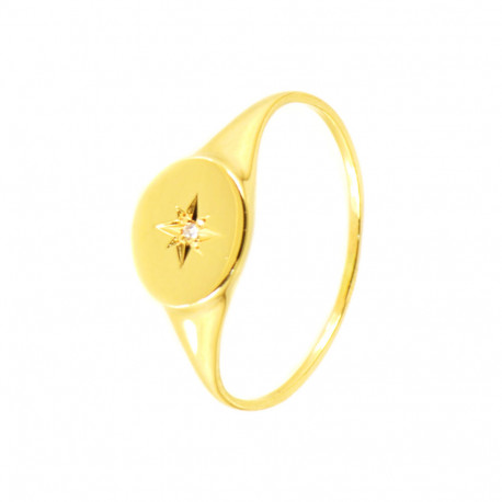 Anillo oro circonitas 18 kilates sello