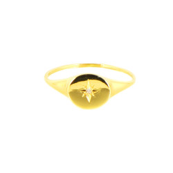 Anillo oro circonitas 18 kilates sello