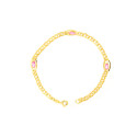 Pulsera oro 18 kts mujer piedras rosa