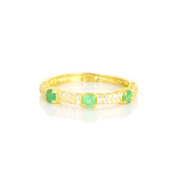 Anillo oro amarillo 18 kilates esmeraldas