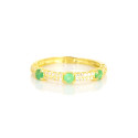 Anillo oro amarillo 18 kilates esmeraldas