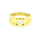 Anillo hombre oro amarillo 18 kilates solitario