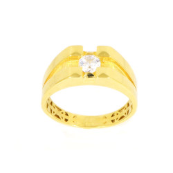 Anillo hombre oro amarillo 18 kilates solitario