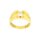Anillo hombre oro amarillo 18 kilates solitario