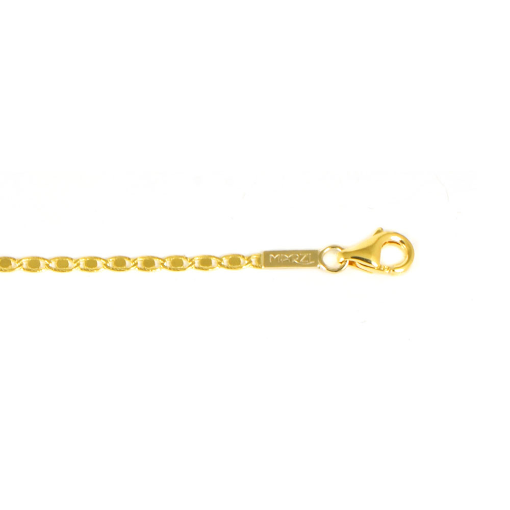 Pulsera bebé oro bicolor 18 kts con placa