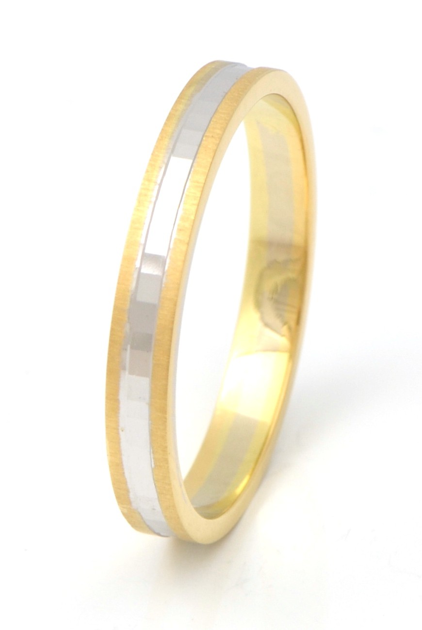 Alianza de oro 18 kts bicolor